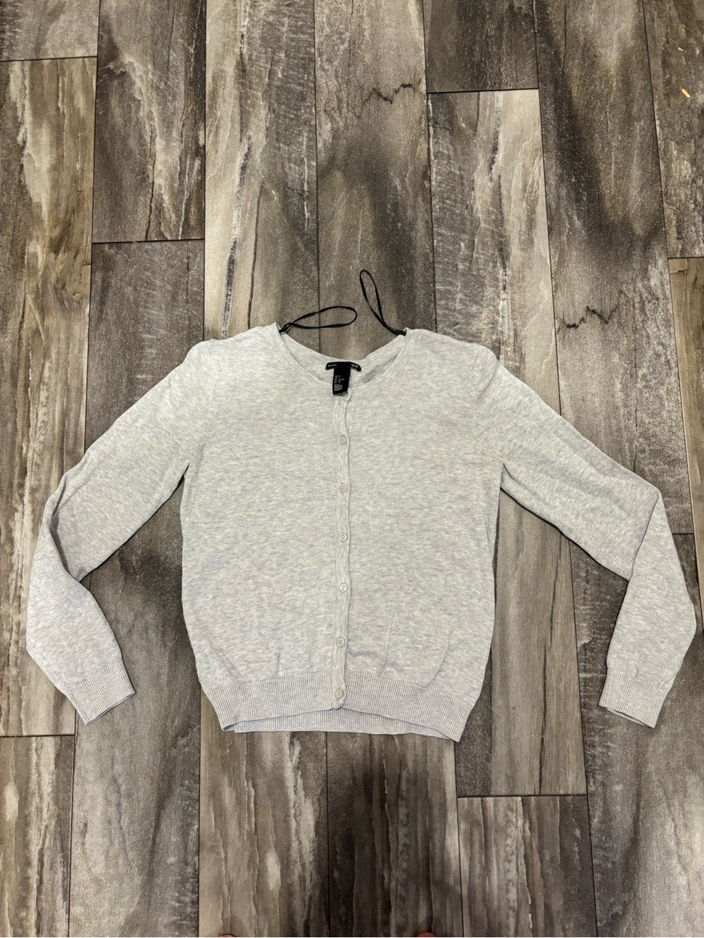 H&M Basic Button Front Cardigan Sweater Gray Sz S